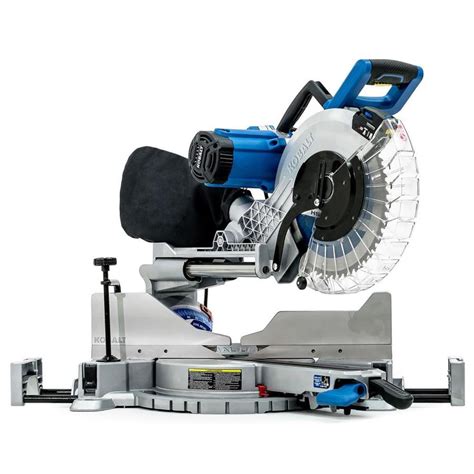 Remove the miter saw from the carton. . Kobalt mitre saw
